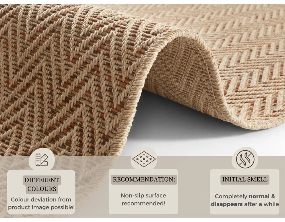 Világosbarna kültéri-beltéri futószőnyeg 80x250 cm Nature – Hanse Home