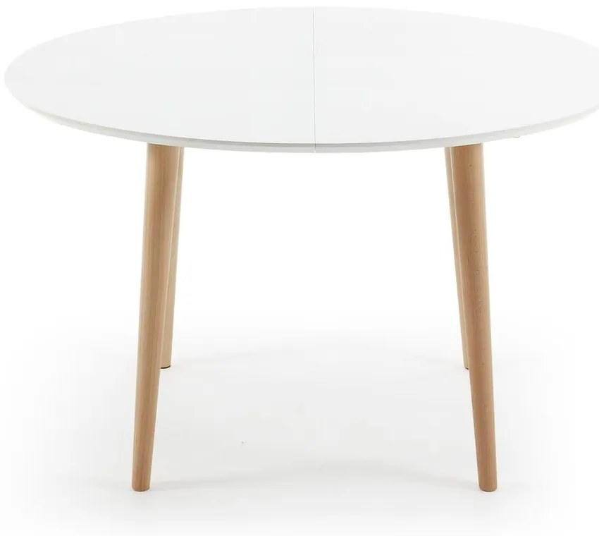 Fehér bővíthető étkezőasztal fehér asztallappal 90x120 cm Oqui – Kave Home