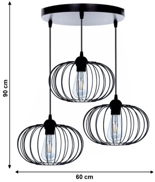 Csillár BOCCA 3xE27/60W/230V