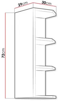 Felső konyhai regál Vintageline 30 G 72 ZAK (fehér)  . 1103360