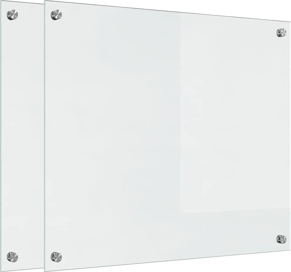 vidaXL Konyhai splashback 2 pcs Átlátszó 70 x 60 cm edzett üveg