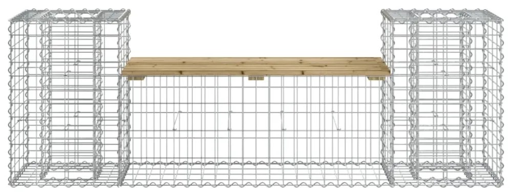 tömör impregnált fenyőfa gabion kerti pad 183x41x60,5 cm