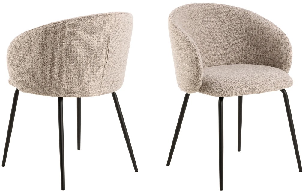 MAZZONI EXPORT CLARA Bézs Latte (Monza 60 szövet)/fekete lábak - MODERN KÁRPITOZOTT KAGYLÓSZÉK LOFT STÍLUSÚ NAPPALIBA/ÉTKEZŐBE/IRODÁBA
