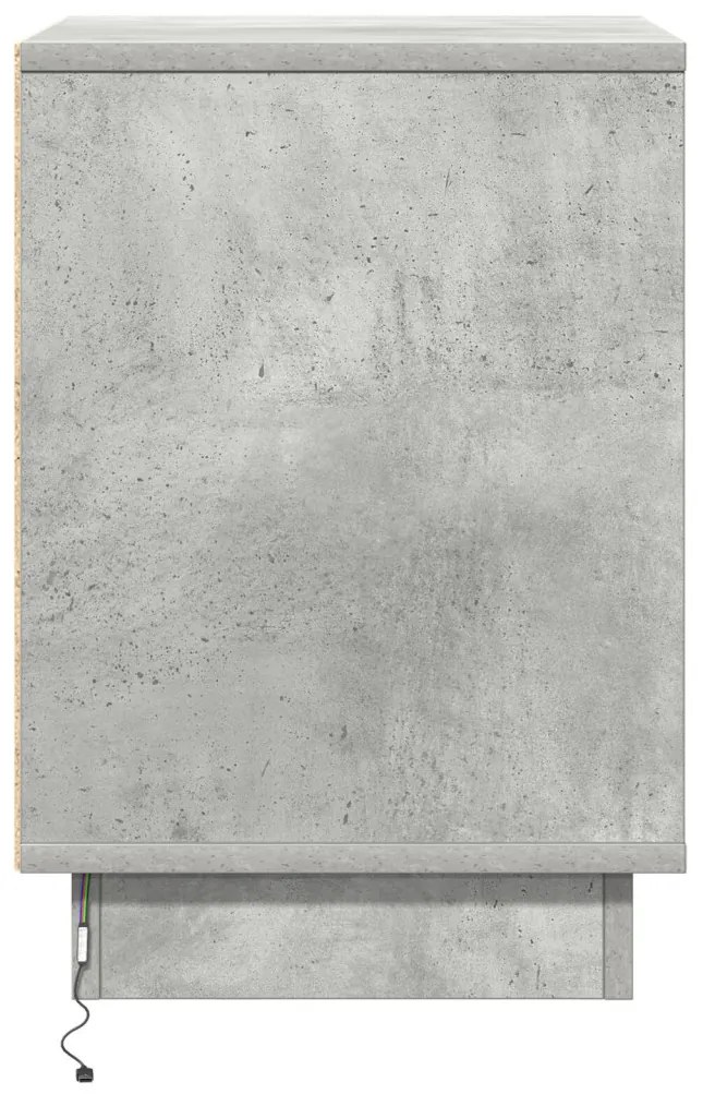 éjjeli szekrény LED világítással szürke beton 39x34,5x50 cm