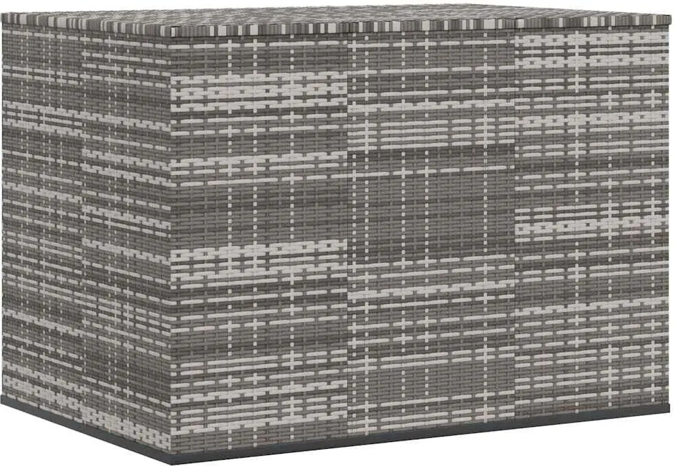 vidaXL szürke polyrattan kerti párnatartó doboz 145 x 100 x 103 cm