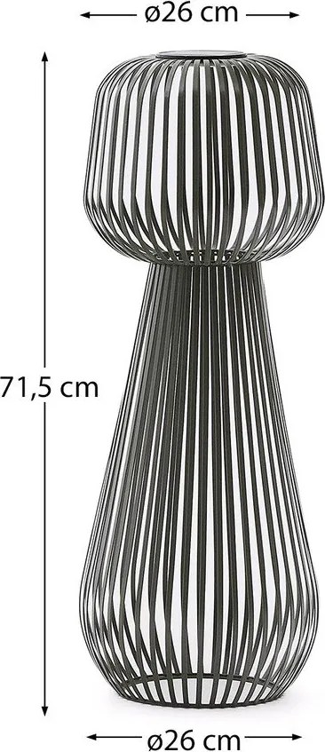 Napelemes LED asztali dimmelhető kültéri lámpa (magasság 70 cm) Reiba – Kave Home