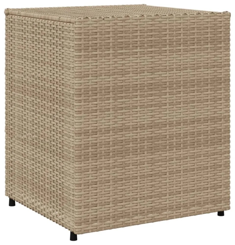 bézs polyrattan kerti tárolószekrény 55 x 59 x 69 cm