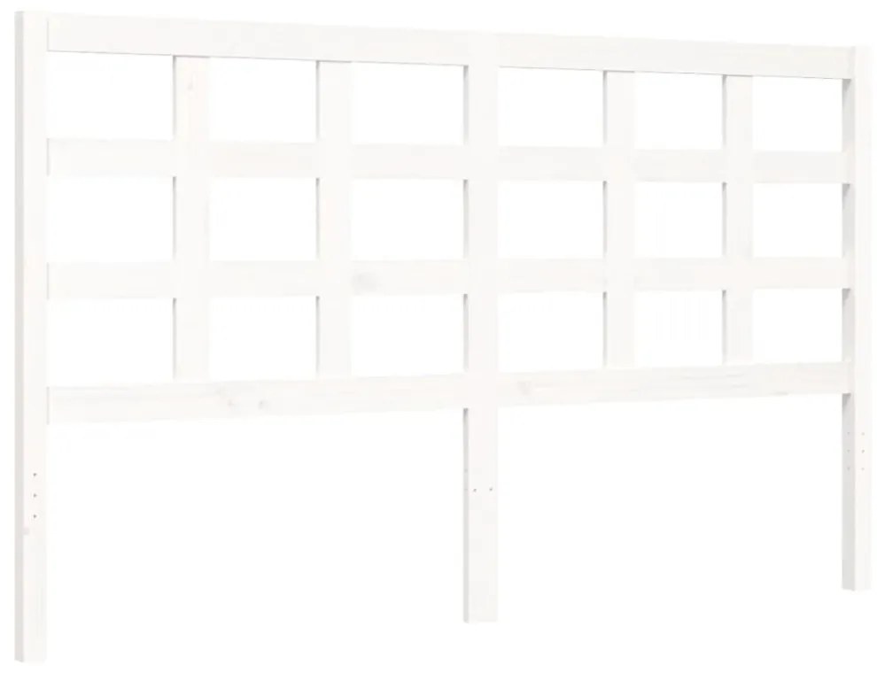 vidaXL fehér tömör fa ágykeret fejtámlával 160 x 200 cm