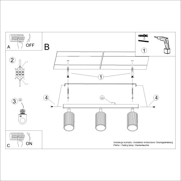 Brilagi - Spotlámpa CRESTO 3xGU10/10W/230V krémes