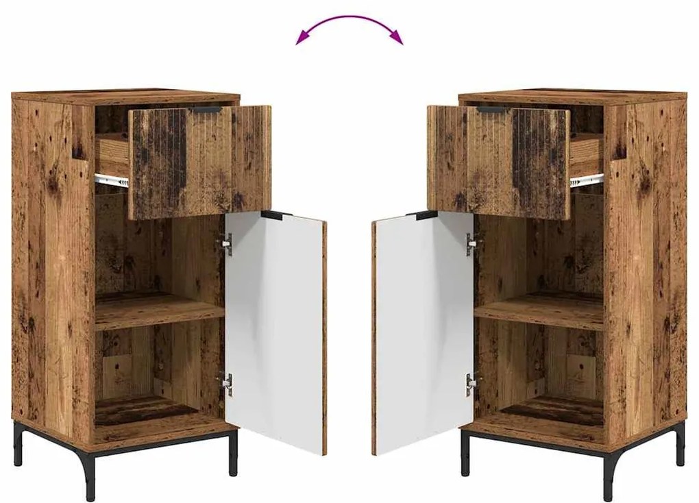 Fürdőszoba bútor szett 2 pcs Régi fa 39.5 x 36 x 88 cm Faanyag