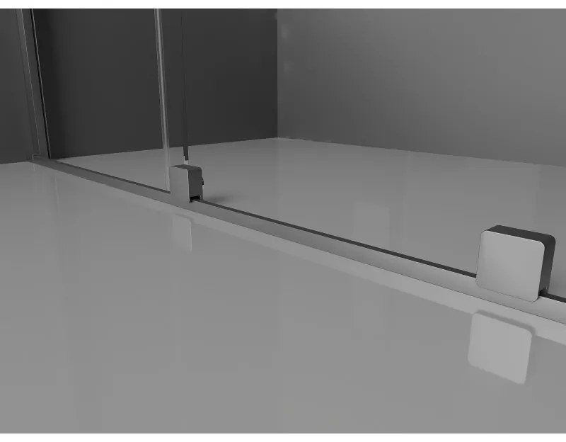 Mexen Velar, zuhanykabin tolóajtóval 160 x 75 cm, 8mm átlátszó üveg, polírozott grafit, 871-160-075-01-95