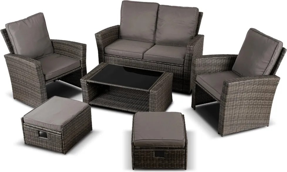 Kerti bútor szett szürke színben – DELGADO