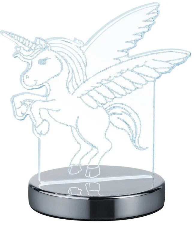 Fényes ezüstszínű LED asztali lámpa (magasság 17 cm) Karo – Reality