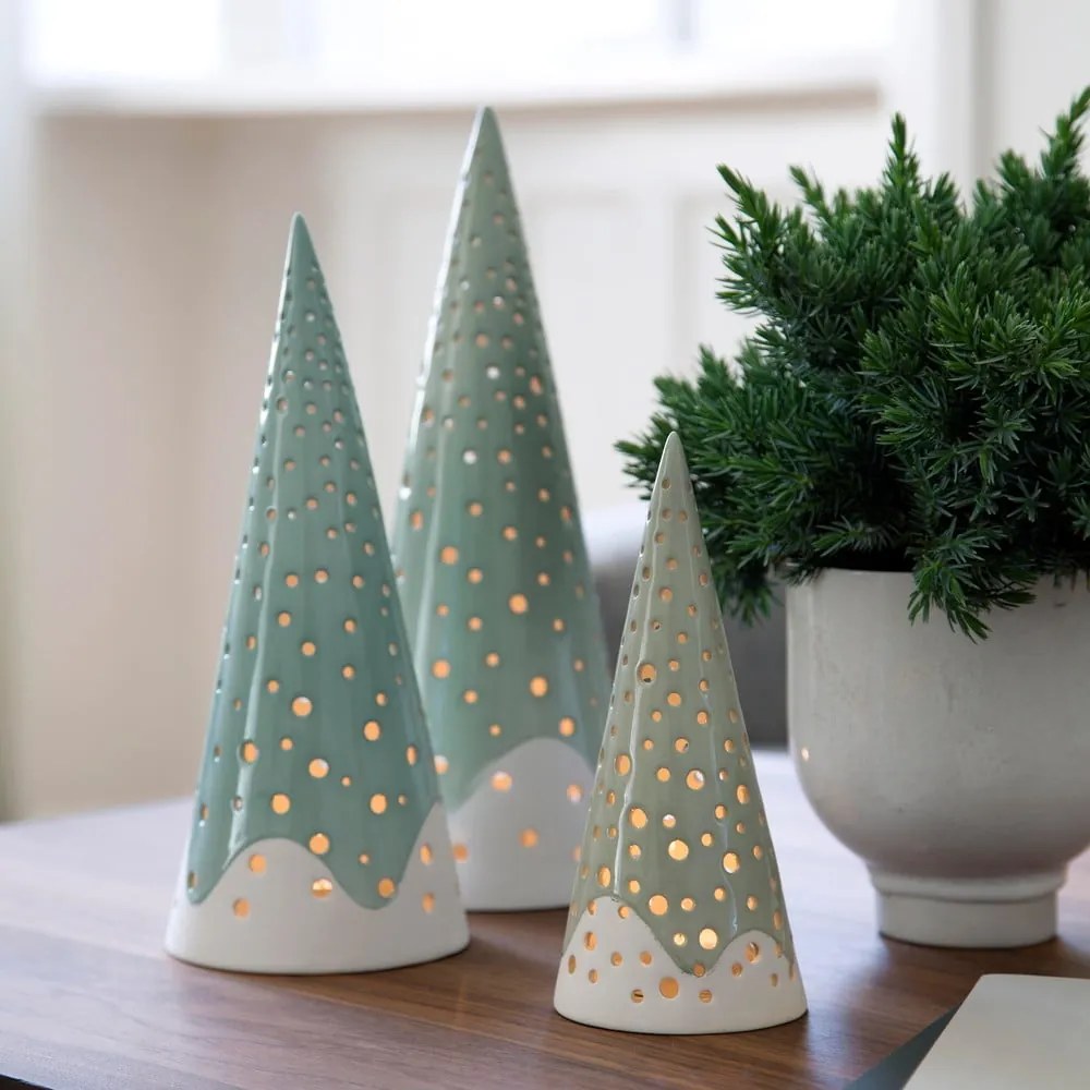 Nobili türkiz csontporcelán karácsonyi gyertyatartó, magasság 25,5 cm - Kähler Design