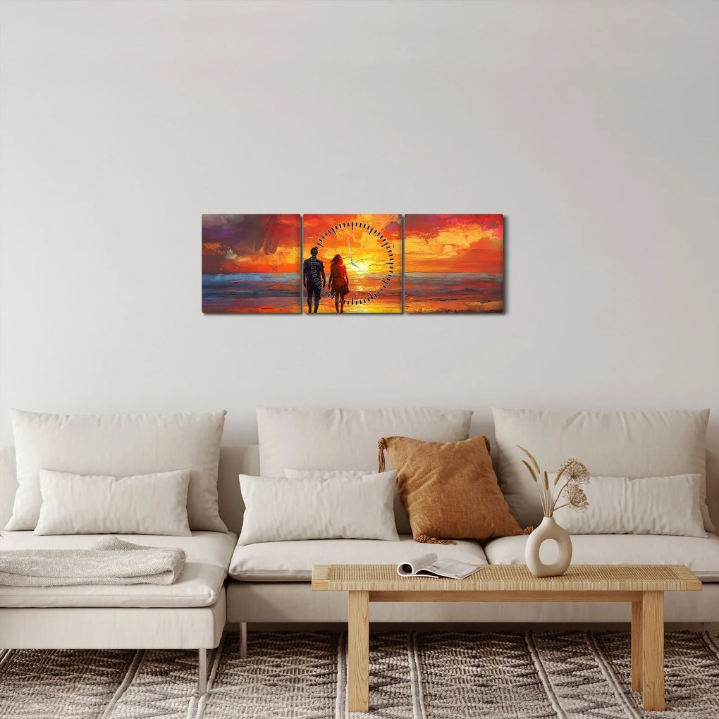 Kép - Séta a tengerparton (órával) (90x30 cm)