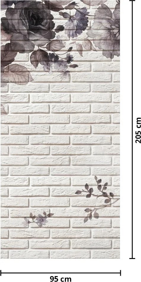 Fotótapéta ajtóra - Fal egy csokorral (95x205cm)