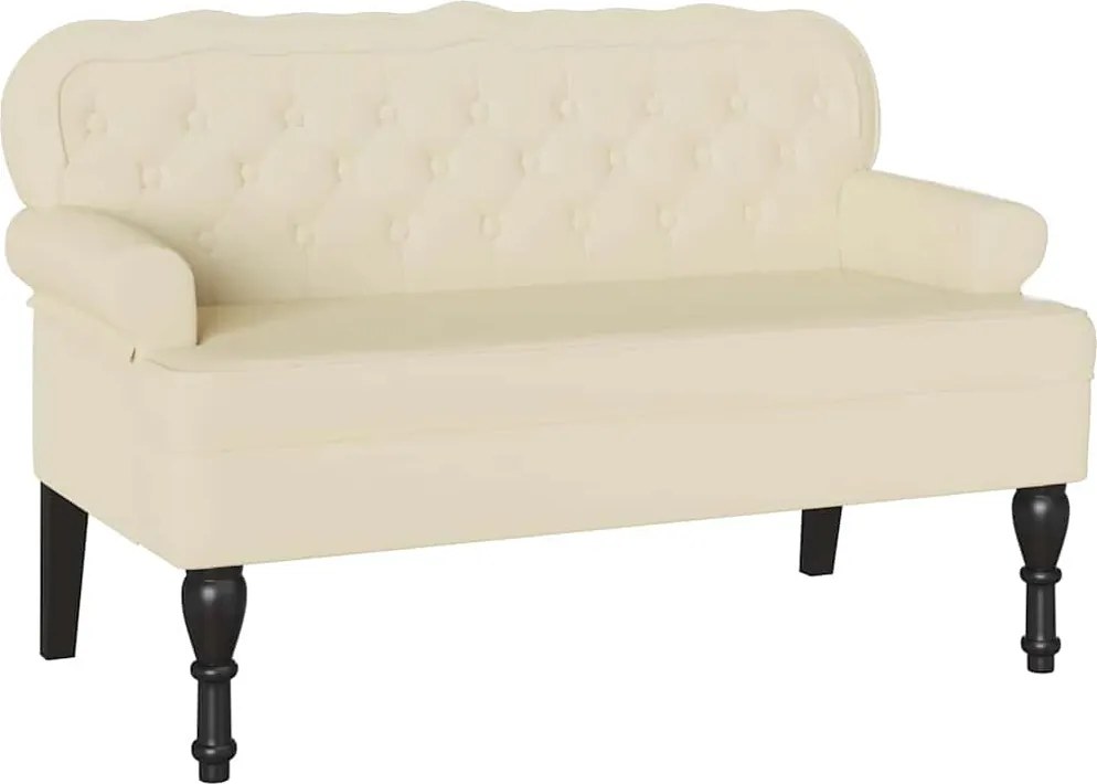 vidaXL Chesterfield Pad Krém 119,5 x 64,5 x 75 cm Műbőr