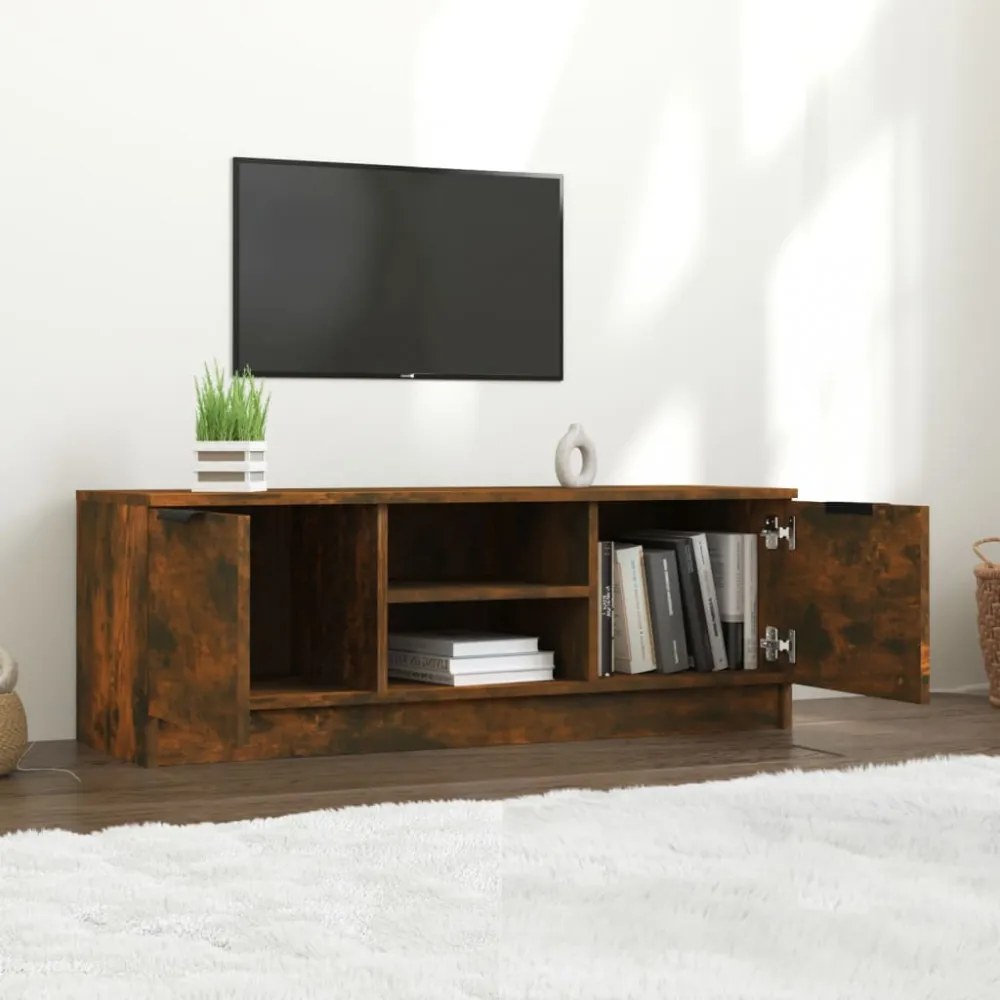 füstös tölgy színű szerelt fa TV-szekrény 102 x 35 x 36,5 cm