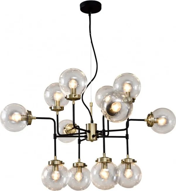 ITALUX V1009-12 ODELIA Glamour Csillár Barna, Fekete E14 IP20