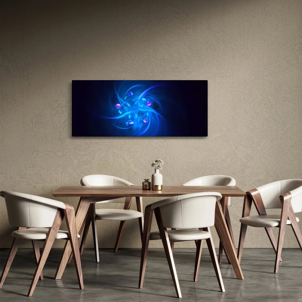 Modern kép kék absztrakció (120x50 cm)