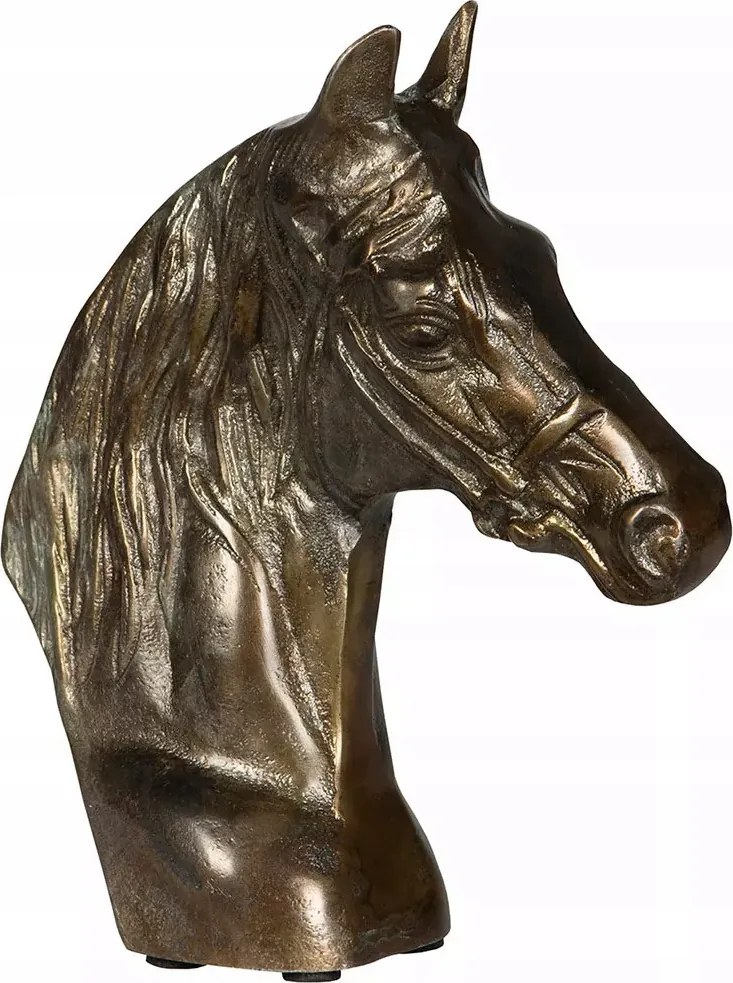 Ló Figura Lófej Arany Alumínium dekoratív nappali otthon 21cm