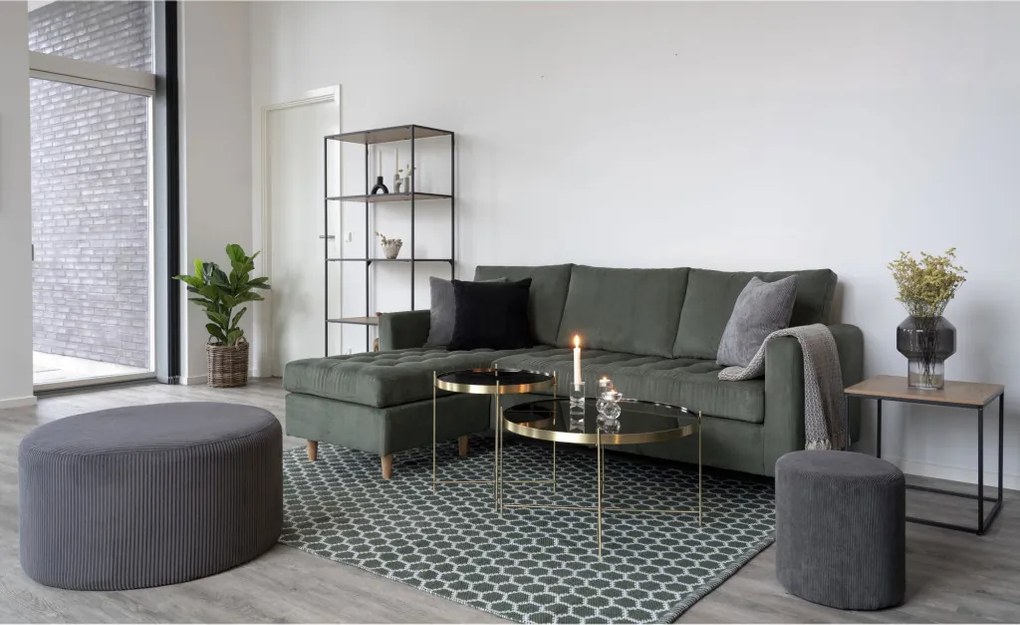 Venezia dohányzóasztal, üveg, sárgaréz színű acél 48x48cm