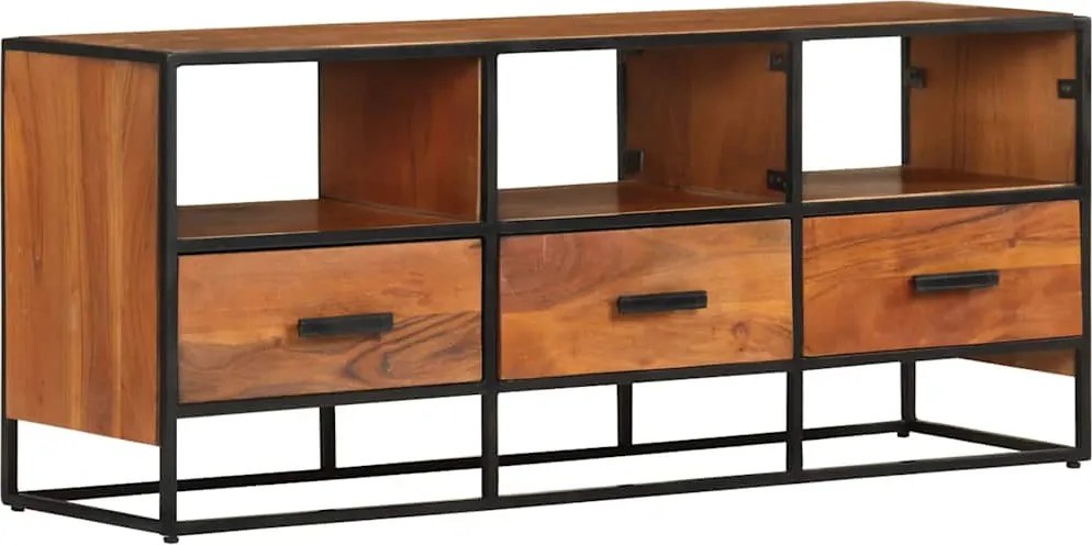 vidaXL tömör akácfa TV-szekrény 110 x 30 x 45 cm