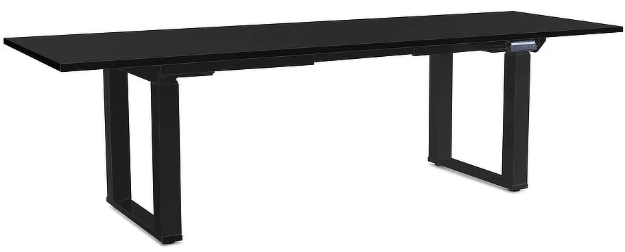 OfficeTech Strong állítható magasságú asztal 240 x 80 cm, fekete alap, fekete