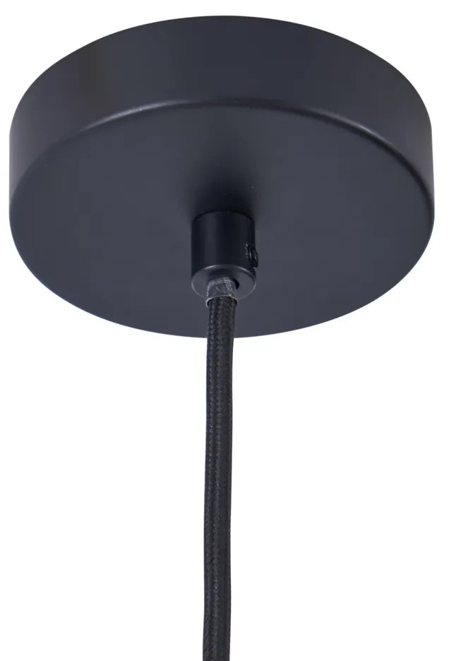 Modern fekete függőlámpa arany belsővel - Loes