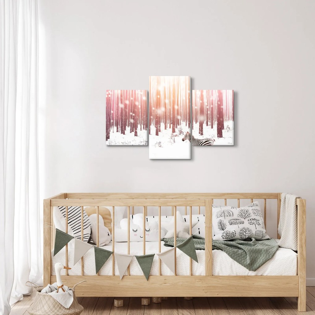 Kép - Zebra egy havas erdőben (90x60 cm)