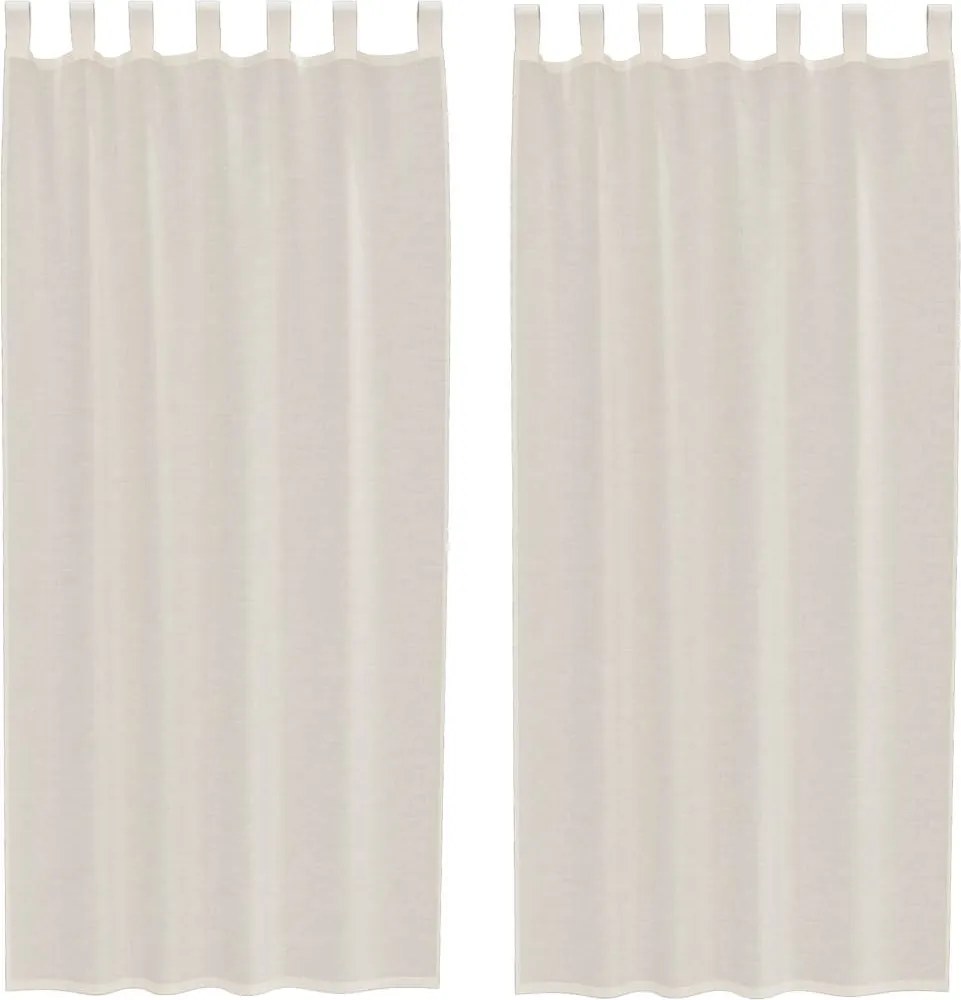 vidaXL 2 db krém színű fátyolfüggönyök fülecske tetejével 140x260 cm