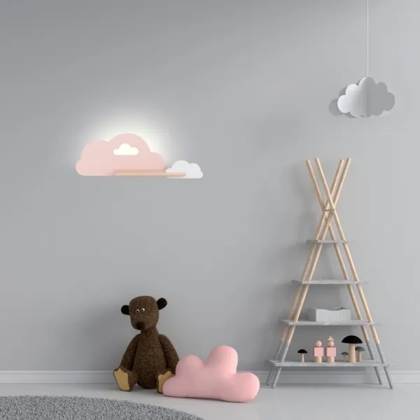 LED gyerekszoba fali lámpa polccal CLOUD LED/5W/230V rózsaszín/fehér