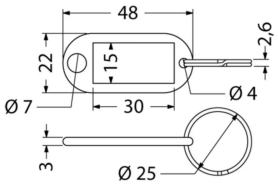 Névtábla kulcsokhoz, 50 db, rózsaszín