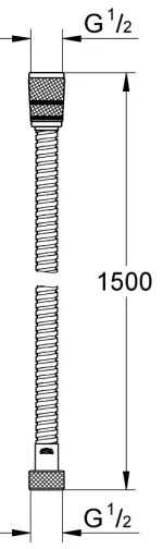 GROHE 22101000 - VITALIOFLEX METAL LONG-LIFE zuhanytömlő 1500 mm, króm