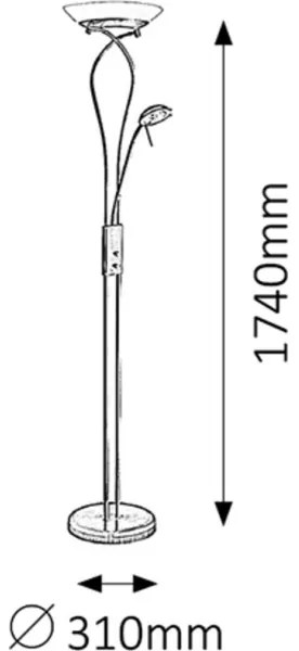 Rabalux 4077 - Állítható fényű GAMMA állólámpa 1xR7s/230W + 1xG9/40W