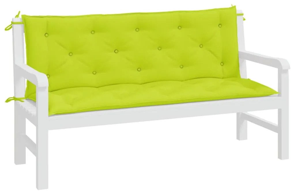 2 db élénkzöld oxford szövet kerti padpárna 150 x 50 x 7 cm