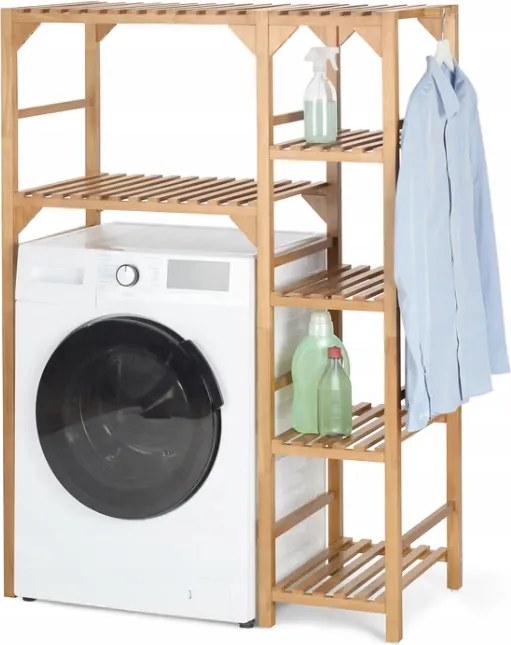 Polcos mosógépszekrény tömörfa oldalsó polccal Tchibo