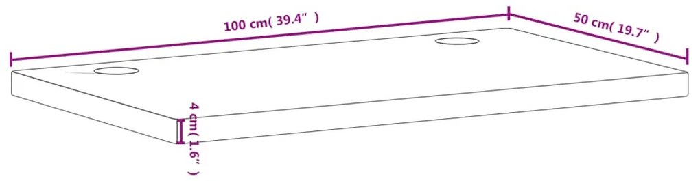 tömör bükkfa íróasztallap 100 x 50 x 4 cm