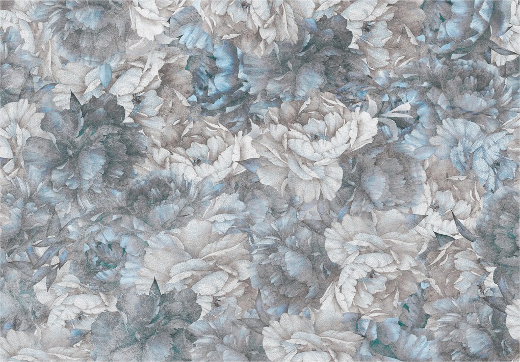 Fotótapéta Bazsarózsa és rózsa akvarell szürke-kék 400x280 Elegancia +ragasztó