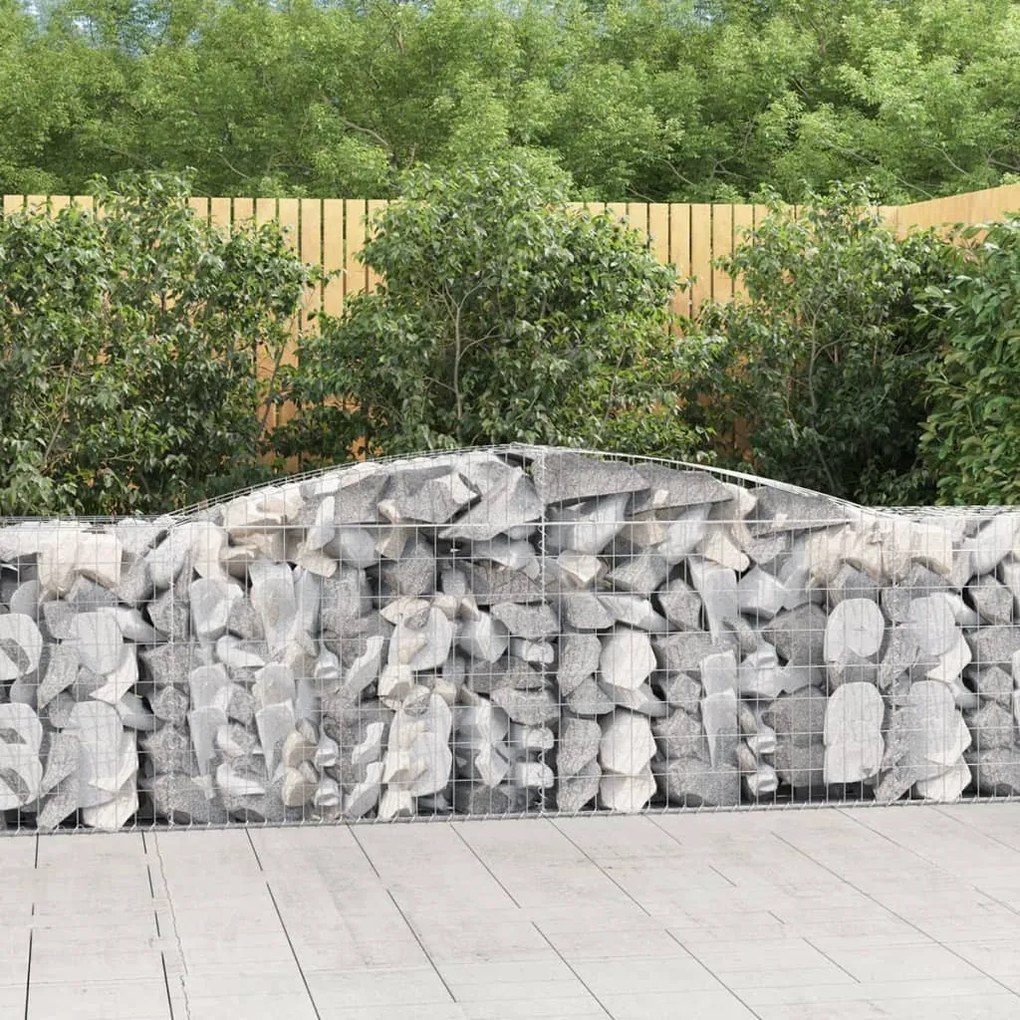 6 db íves horganyzott vas gabion kosár 400x50x80/100 cm