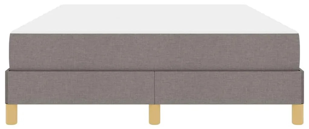 Boxrugós ágy Taupe és Barna 140 x 200 cm Textil és mérnöki fa