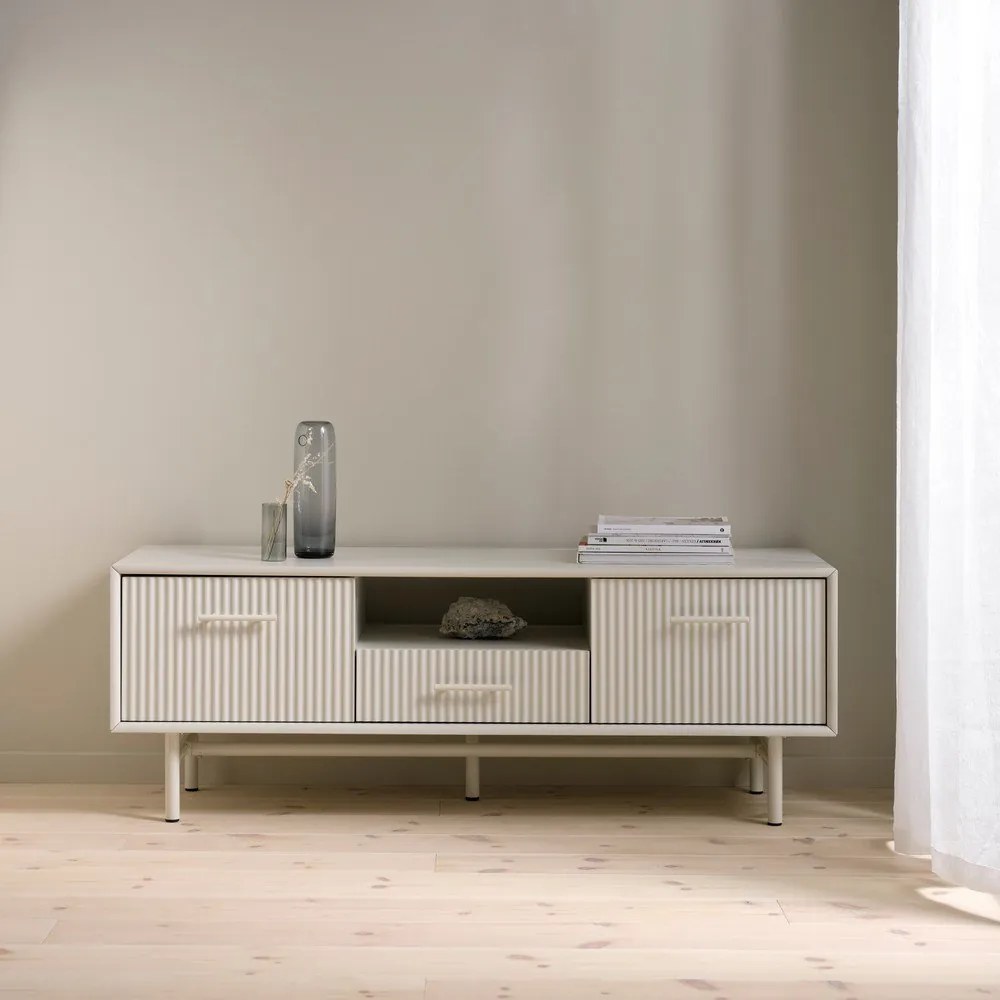 Szürke TV-állvány 140x50x45 cm Palma – Unique Furniture