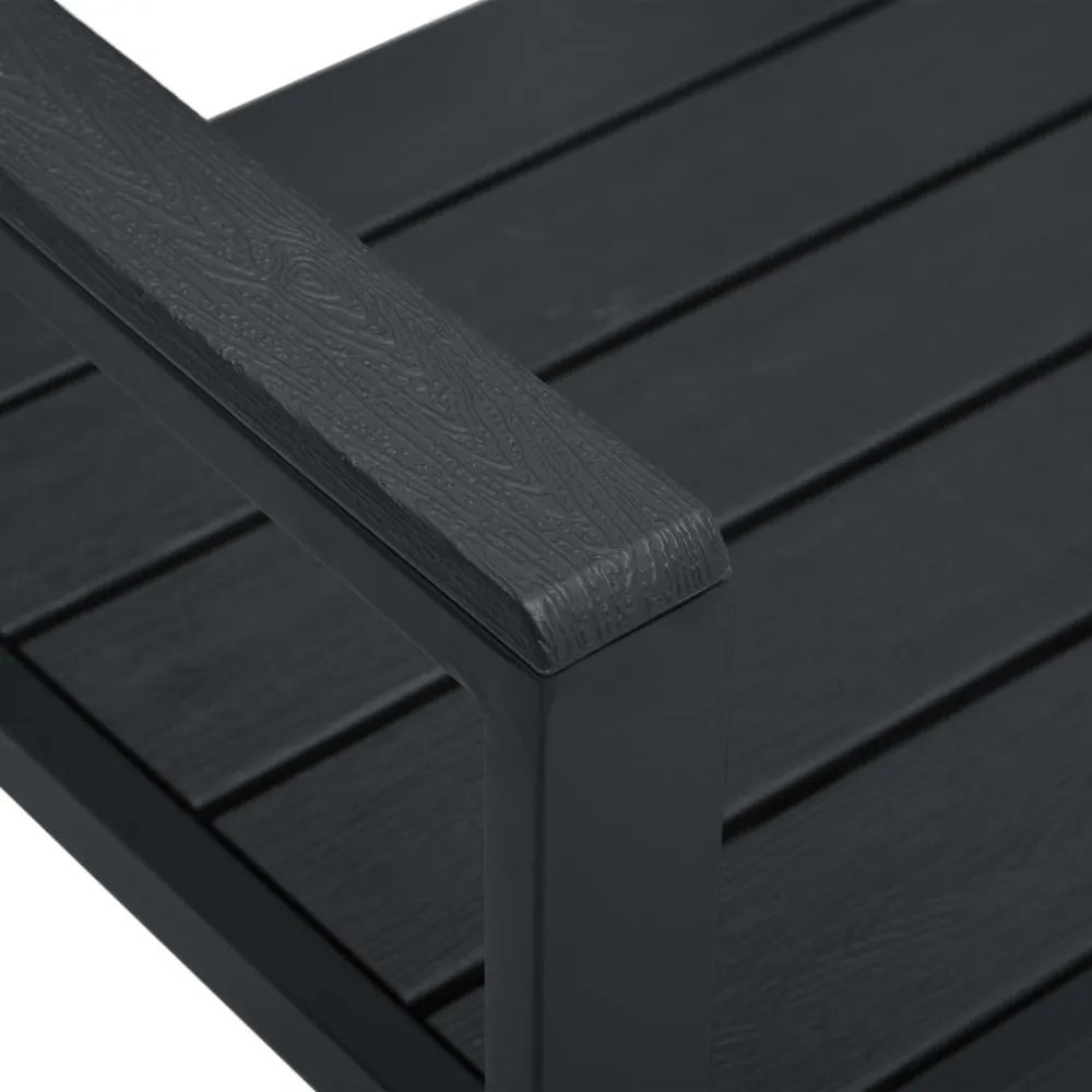 fekete fautánzatú HDPE kerti pad 120 cm