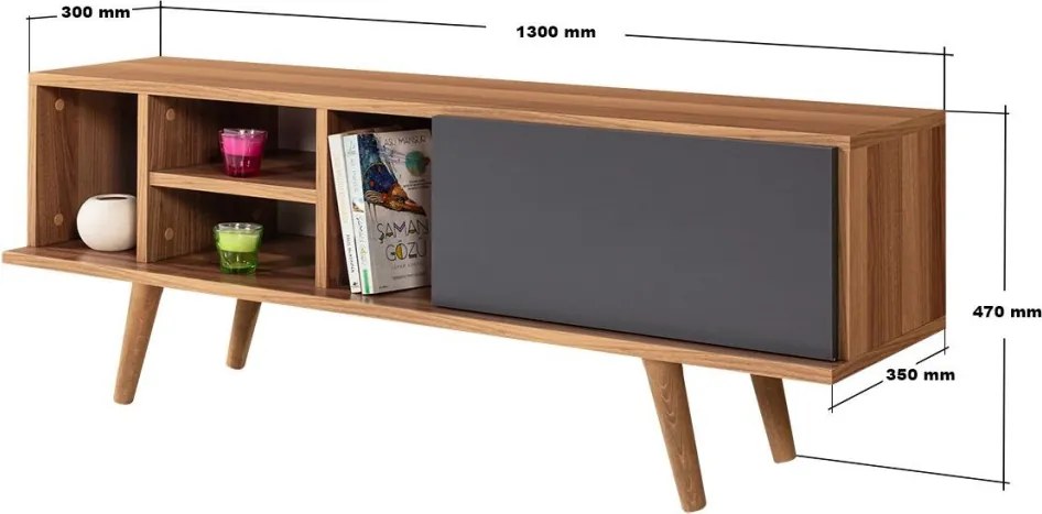 Ela TV-állvány, 130 cm – TR707DWL1218
