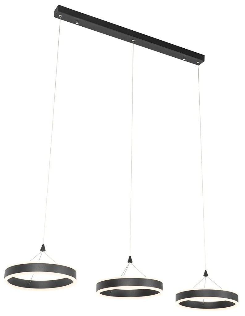 Lógólámpa fekete téglalap alakú, LED-del, 3 fokozatú fényerő-szabályozóval, 3 lámpás - Lyani