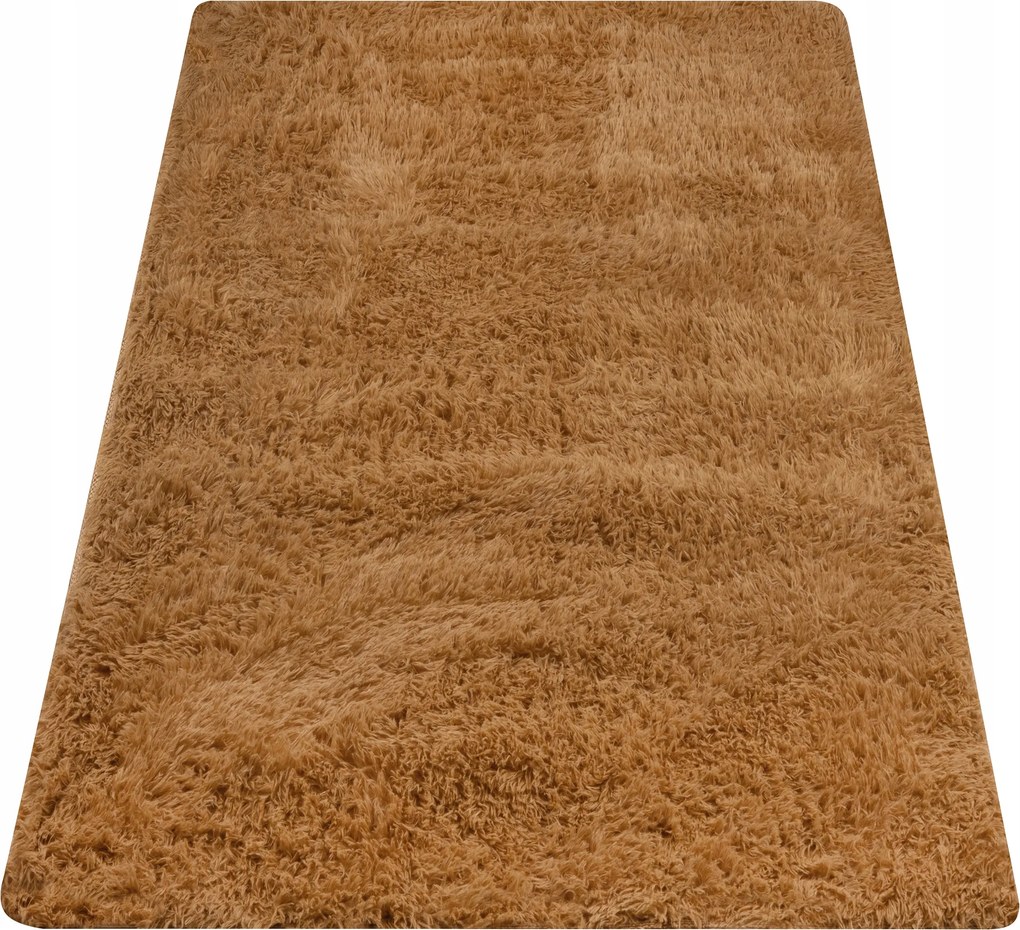 Szőrös Szőnyeg 170/120CM Bézs Barna Narancs Hosszú Haj