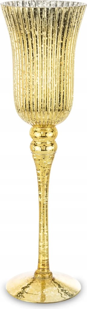 Gyertyatartó üveg kehely arany lakberendezés