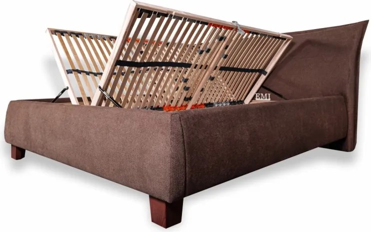 VALERIA LUX kárpitozott ágy + rácsos rács + matrac EMI