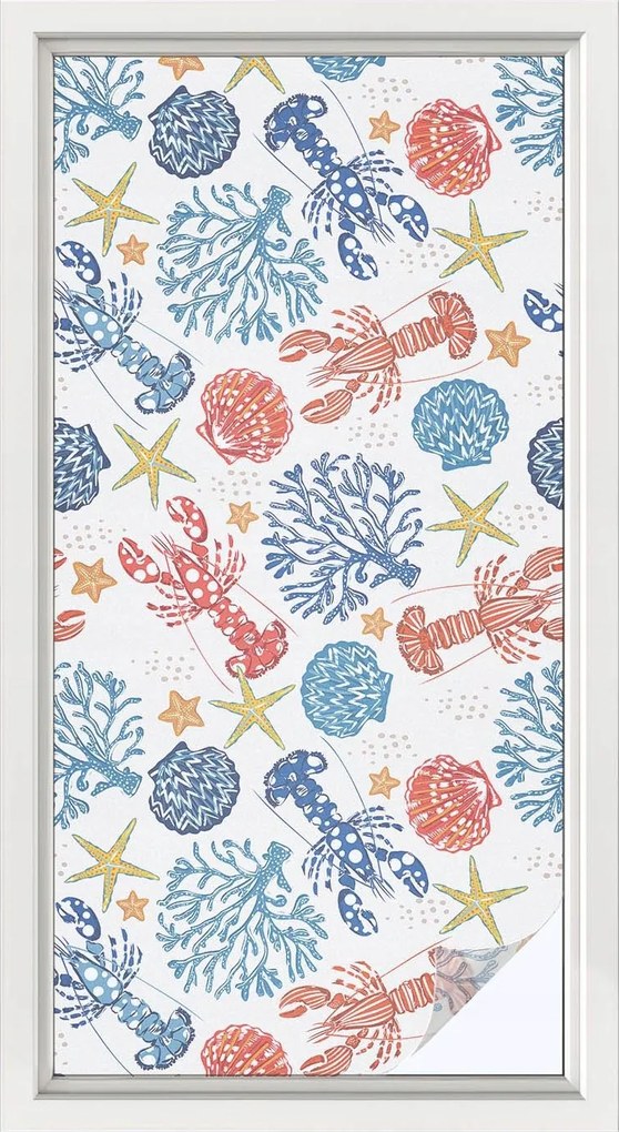 Öntapadós szélvédő furnér Adatvédelem Korallok Rákok 50x100