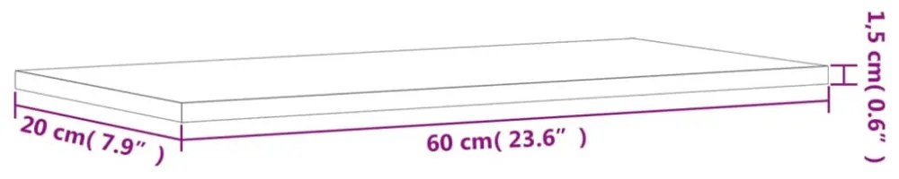 4 db szürke sonoma színű szerelt fa fali polc 60 x 20 x 1,5 cm